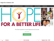 Tablet Screenshot of hopeforabetterlife.com